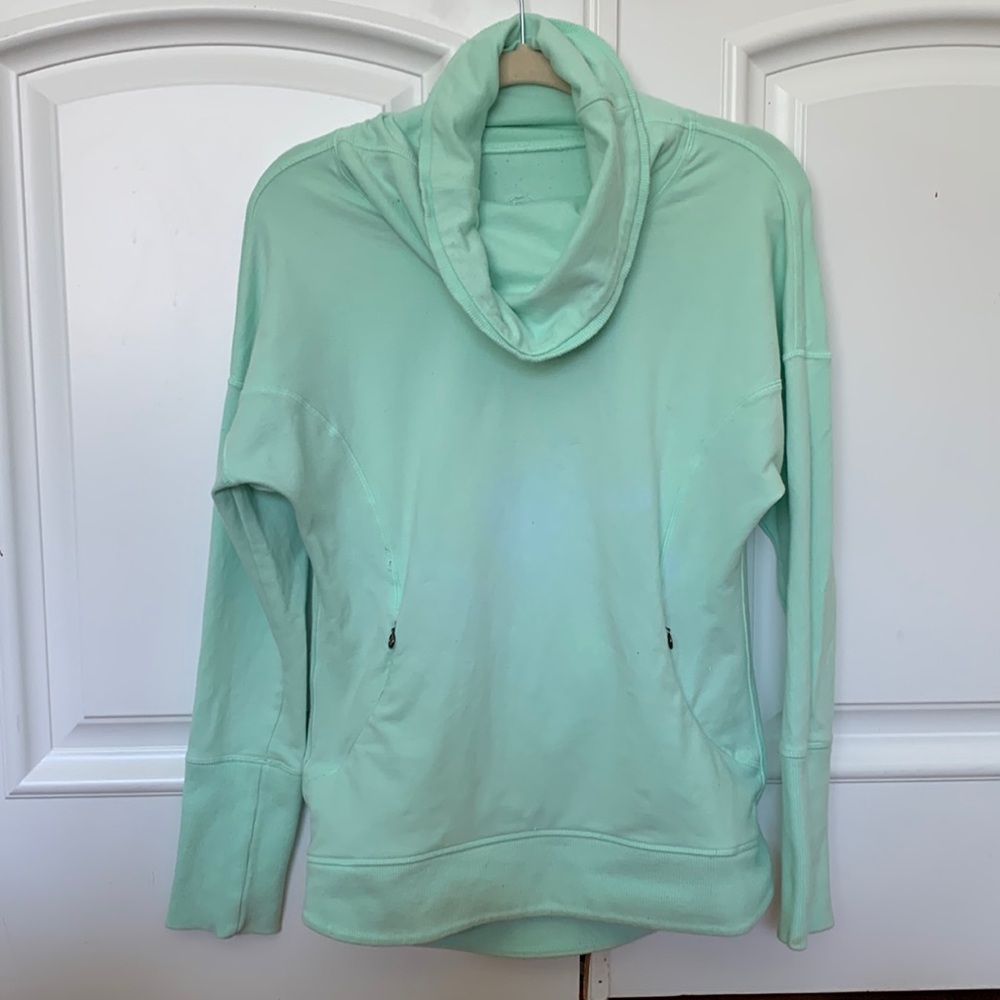 Lululemon Rest Day Pullover Sweatshirt Seafoam Green - Cowl Neck (see condition)